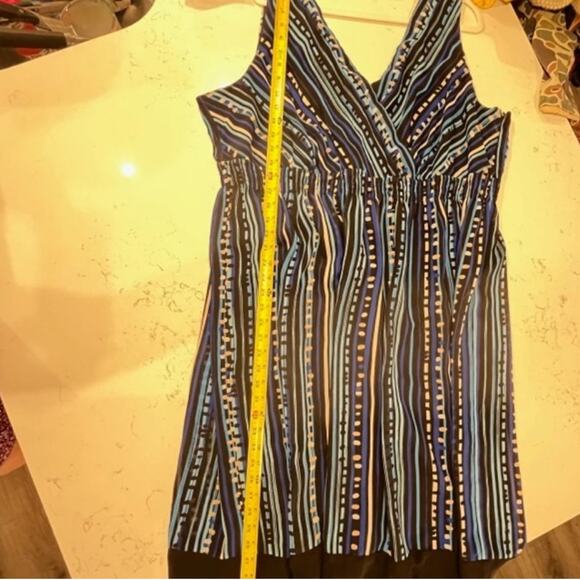 Lane Bryant Size 28 Plus Blue Stripe Sleeveless Boho Dress – Crossover Top - Picture 15 of 15